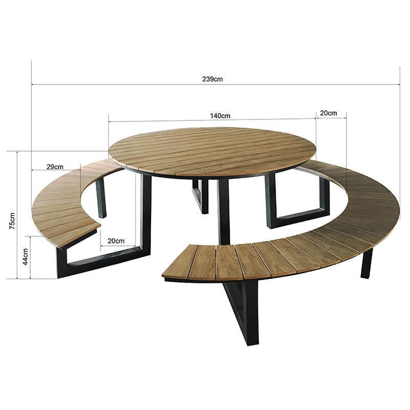 The Outsider Arezzo Ronde Picknickset 141 Cm
